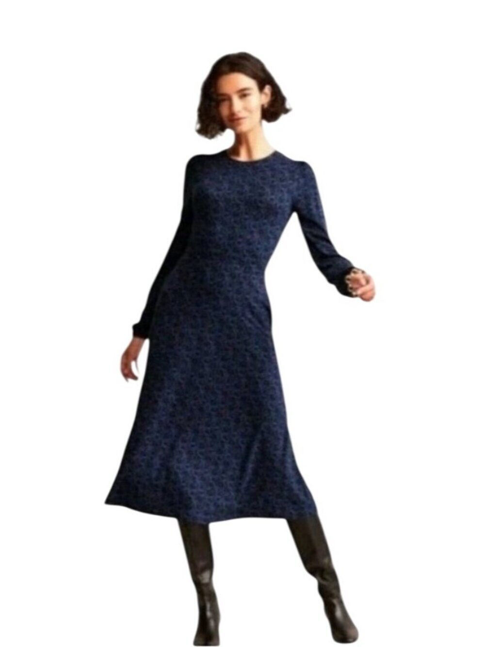 Boden Camille Long Sleeve stretch Jersey Midi Dress Size 8R business casual